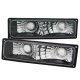 Chevy Silverado 1994-1998 Black Front Bumper Lights