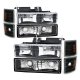 GMC Sierra 3500 1994-2000 Black Headlights and LED Tail Lights