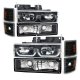 GMC Suburban 1994-1999 Black LED DRL Headlights and LED Tail Lights