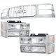 GMC Sierra 3500 1994-2000 Chrome Grille and Headlights Set