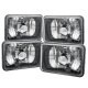 Dodge Diplomat 1986-1989 Black Chrome Sealed Beam Headlight Conversion Low and High Beams