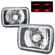 Acura Integra 1986-1989 Red Halo Black Chrome Sealed Beam Headlight Conversion