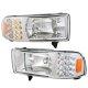 Dodge Ram 1994-2001 Chrome Grille and Headlights with LED Corner Lights