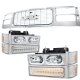 GMC Sierra 3500 1994-2000 Chrome Grille and LED DRL Headlights Bumper Lights