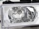 GMC Sierra 3500 1994-2000 Chrome Grille and LED DRL Headlights Bumper Lights