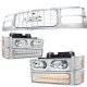 GMC Suburban 1994-1999 Chrome Grille and LED DRL Headlights Bumper Lights