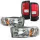 Dodge Ram 3500 1994-2002 Clear Headlights and LED Tail Lights Red Clear