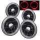 1969 Ford Mustang Red Halo Black Sealed Beam Headlight Conversion Low and High Beams