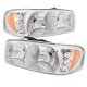 GMC Sierra 2500HD 2001-2006 Clear Headlights LED Daytime Running Lights