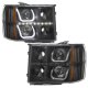 GMC Sierra Denali 2008-2013 Black Halo Bar Projector Headlights LED DRL