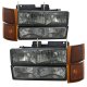 GMC Sierra 3500 1994-2000 Black Grille and Smoked Headlights Set