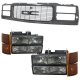 GMC Suburban 1994-1999 Black Grille and Smoked Headlights Set