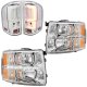 Chevy Silverado 2007-2013 Clear LED DRL Headlights and Signature LED Tail Lights