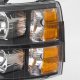 Chevy Silverado 2007-2013 Black LED DRL Headlights