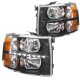 Chevy Silverado 3500HD 2007-2014 Black DRL Headlights and Tinted LED Tail Lights