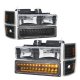 GMC Suburban 1994-1999 Black Headlights LED DRL and Custom LED Tail Lights