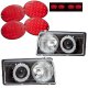 Chevy Corvette C5 1997-2004 Black Projector Headlights and LED Tail Lights Red