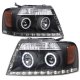 Ford F150 2004-2008 Black LED DRL Halo Projector Headlights and LED Tail Lights