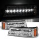 Chevy Silverado 1500HD 2003-2004 Chrome Billet Grille and Halo Headlights LED Bumper Lights