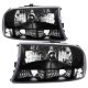 Dodge Dakota 1997-2004 Black Clear One Piece Headlights