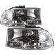 Dodge Dakota 1997-2004 Chrome Clear One Piece Headlights