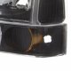 Ford F350 Super Duty 1999-2004 Black Headlights Bumper Lights and Corner Lights