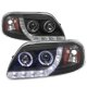 Ford Expedition 1997-2002 Black LED DRL Projector Headlights with Halo