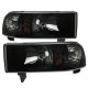 Dodge Ram 3500 1994-2002 Black Smoked Euro Headlights