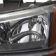 Chevy Avalanche 2003-2006 Chrome Mesh Grille and Black Headlights Set