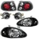 Honda Del Sol 1993-1995 JDM Black Headlights Fog Lights and Tail Lights