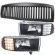 Dodge Ram 3500 1994-2002 Black Vertical Grille and Headlights with LED Signal