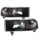 Dodge Ram 3500 1994-2002 Black Vertical Grille and Headlights