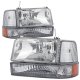 Ford Bronco 1992-1996 Clear Headlights and Bumper Lights Set