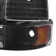 Ford F350 1992-1996 Black Headlights and Bumper Lights Set