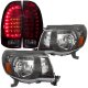 Toyota Tacoma 2005-2011 Black Headlights and Tinted Custom LED Tail Lights