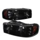 GMC Yukon XL 2000-2006 Black Smoked LED DRL Headlights Set and LED Tail Lights