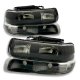 Chevy Silverado 2500 1999-2002 Black Smoked Headlights Set and LED Tail Lights