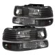 Chevy Silverado 2500 1999-2002 Black Headlights Set and LED Tail Lights