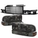 Chevy Blazer 1998-2004 Black Billet Grille Smoked Headlights Bumper Lights