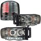 Dodge Ram 2500 2003-2005 Smoked Halo Projector Headlights and LED Tail Lights