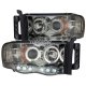 Dodge Ram 2500 2003-2005 Black Billet Grille and Smoked Projector Headlights