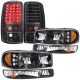 GMC Yukon XL 2000-2006 Black LED DRL Headlights Set and LED Tail Lights