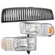 Dodge Ram 2500 1994-2002 Black Vertical Grille and Headlights with LED Corner Lights