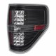 Ford F150 2009-2014 LED Tail Lights Black Clear