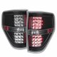 Ford F150 2009-2014 LED Tail Lights Black Clear