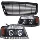 Ford F150 2004-2008 Black Billet Grille and Projector Headlights Halo LED DRL