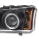 Chevy Avalanche 2003-2006 Black Dual Halo Projector Headlights with LED