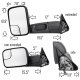 Dodge Ram 2500 1994-1997 Towing Mirrors Power