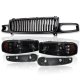 GMC Sierra Denali 2001-2006 Black Grille and Smoked Headlights LED DRL Bumper Lights