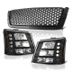 Chevy Silverado 1500HD 2003-2004 Black Custom Grille and Headlights Conversion